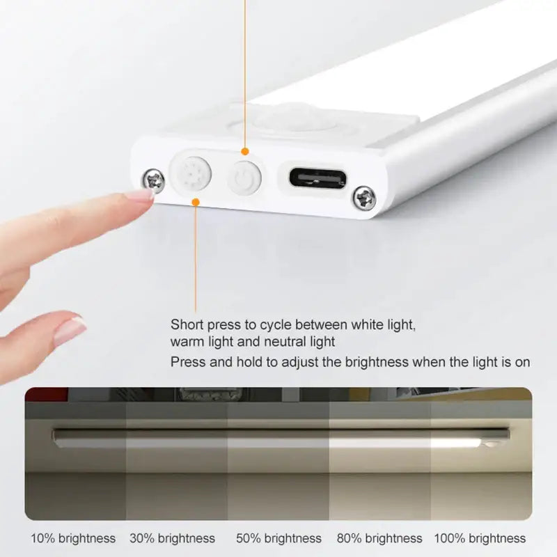 White Motion Sensor Cabinet Light