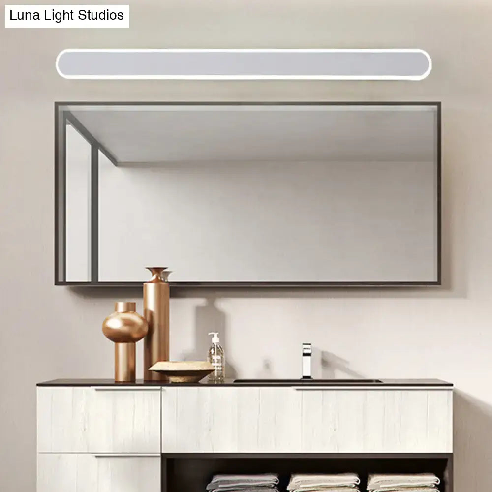 White LED Bathroom Light Linear Mirror Design