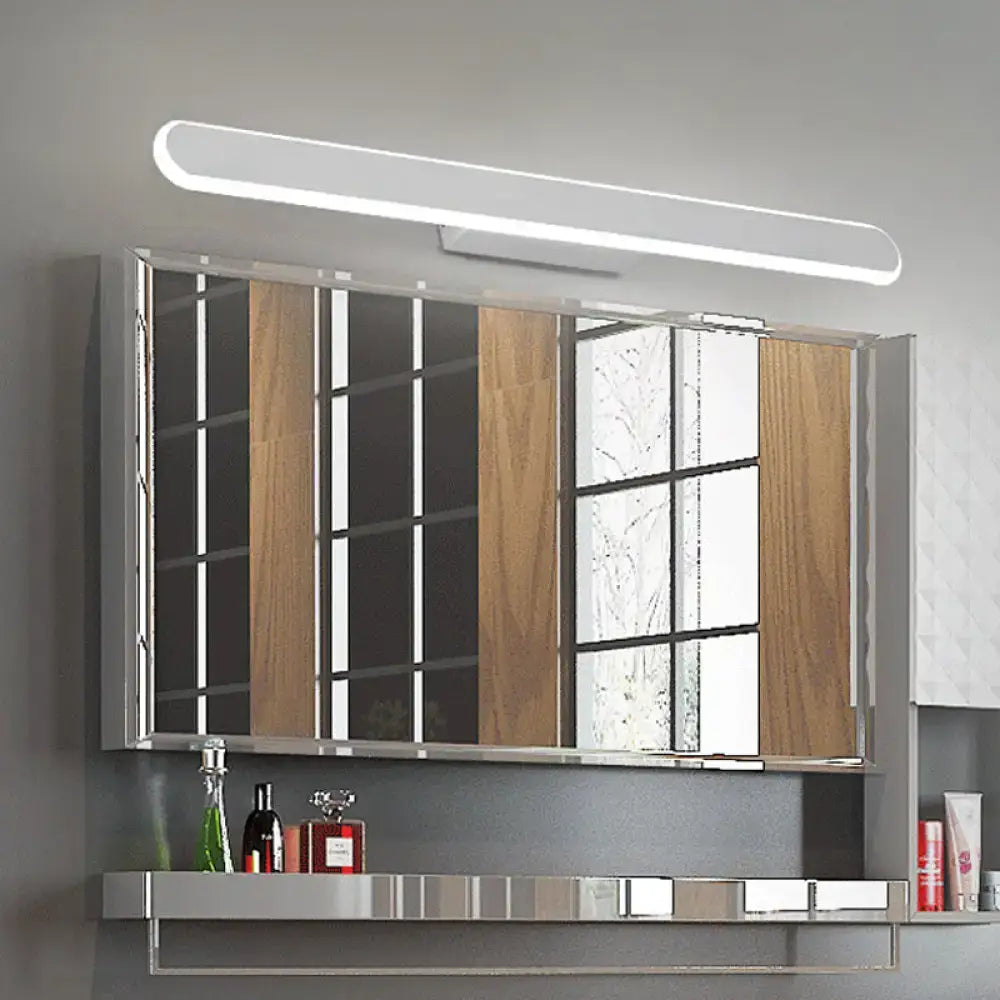 White LED Bathroom Light Linear Mirror Design