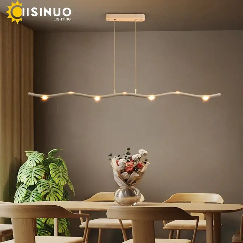 White LED Wave Pendant with Adjustable Length