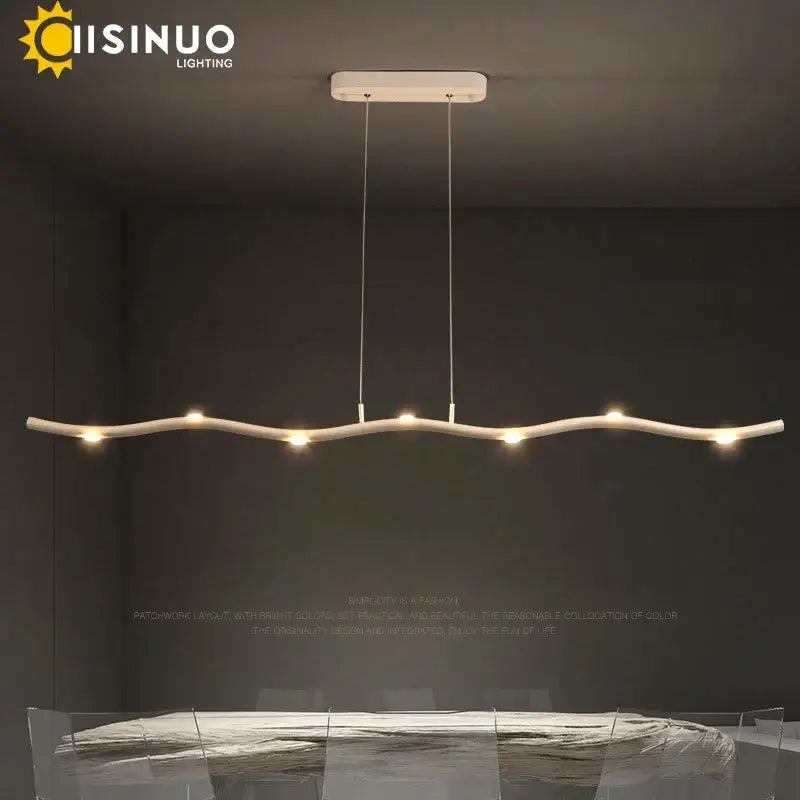 White LED Wave Pendant with Adjustable Length