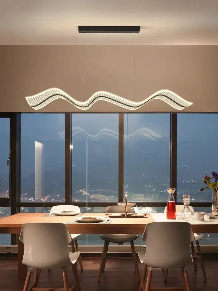 White LED Wave Pendant