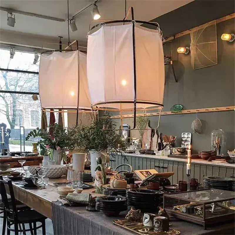 White Linen Pendant Lamp