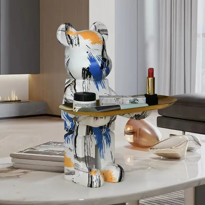 Marble Bear Tray Sculpture