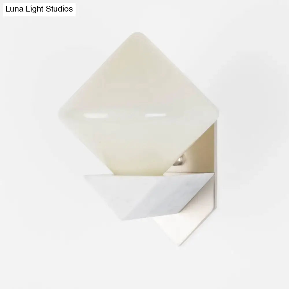White Marble Triangle Sconce