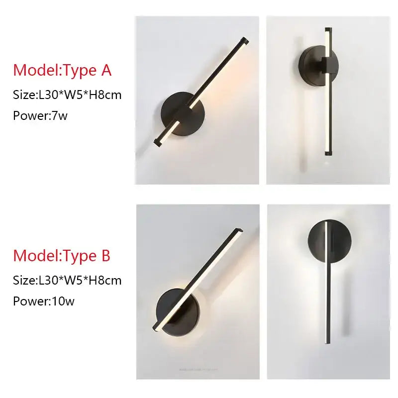 White LED Wall Sconce 30cm Length Warm Light