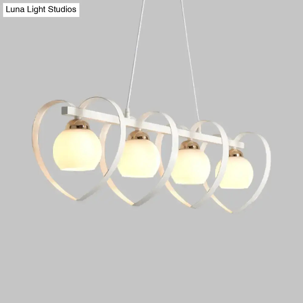 White Opal Glass Chandelier