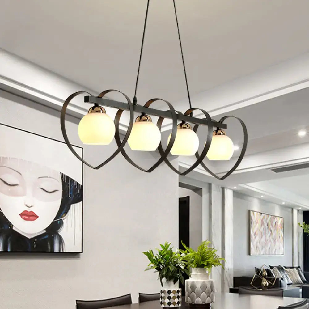 White Opal Glass Chandelier
