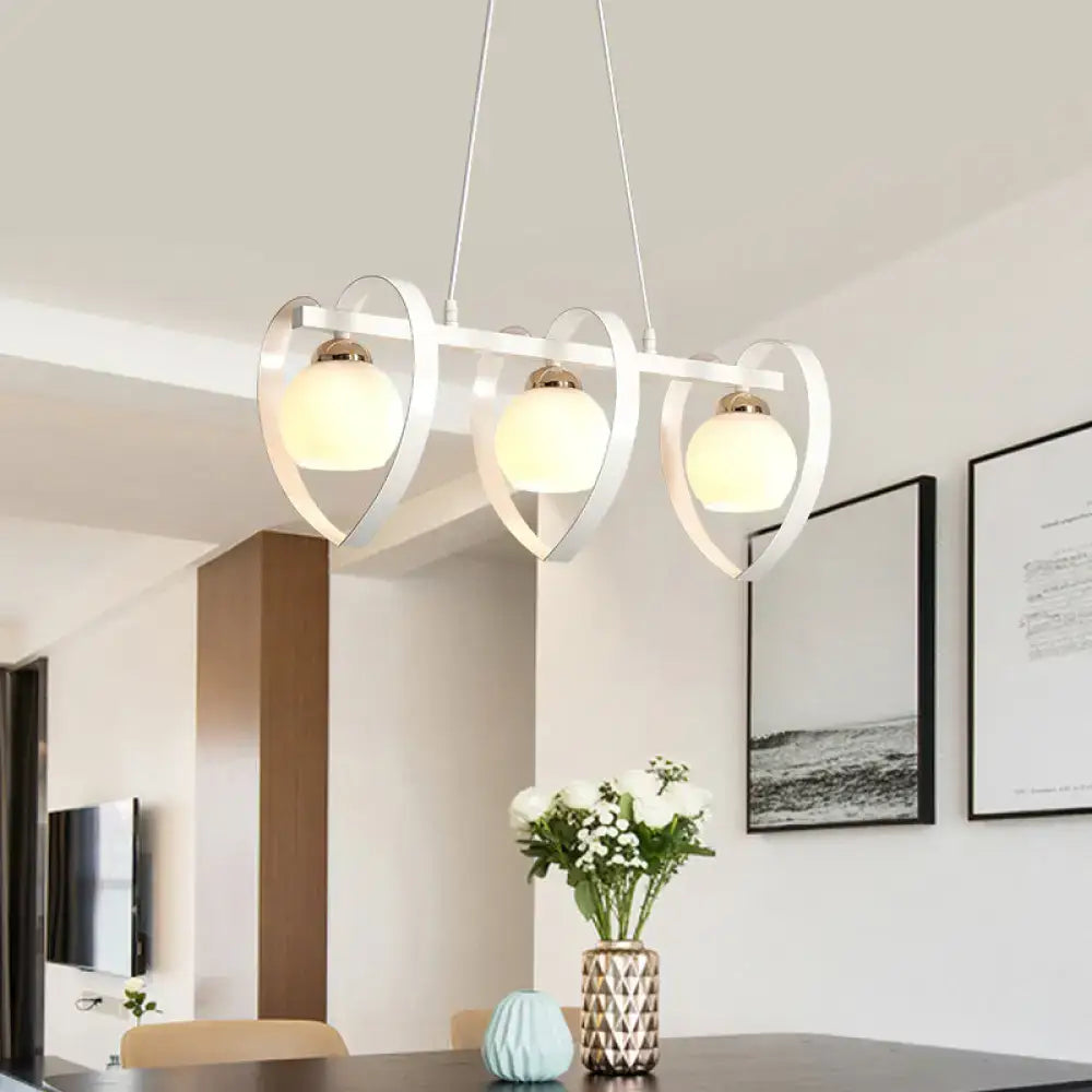 White Opal Glass Chandelier