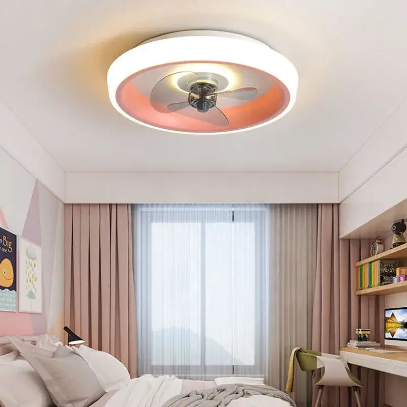White Orange Ceiling Fan Light