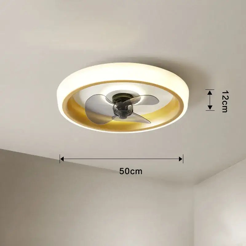 White Orange Ceiling Fan Light
