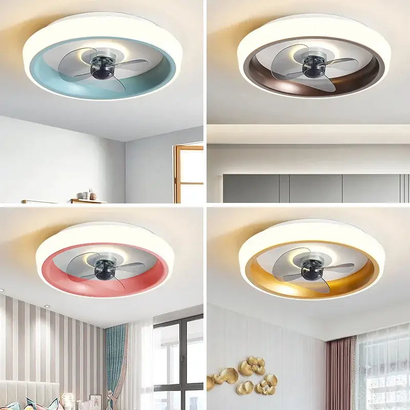 White Orange Ceiling Fan Light