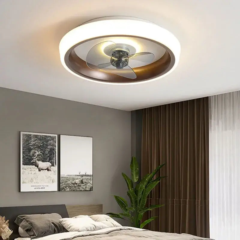 White Orange Ceiling Fan Light