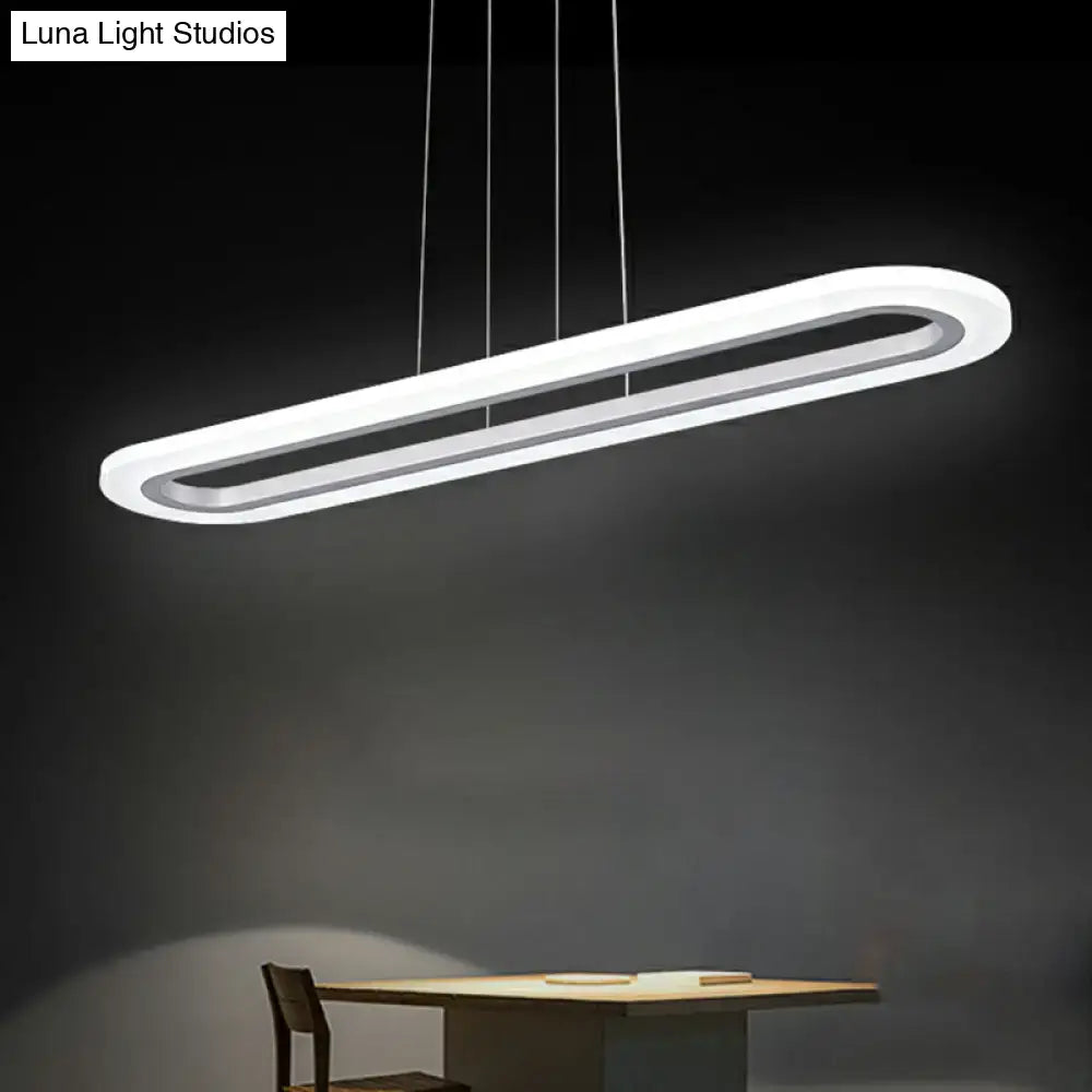 White Oval Ceiling Light