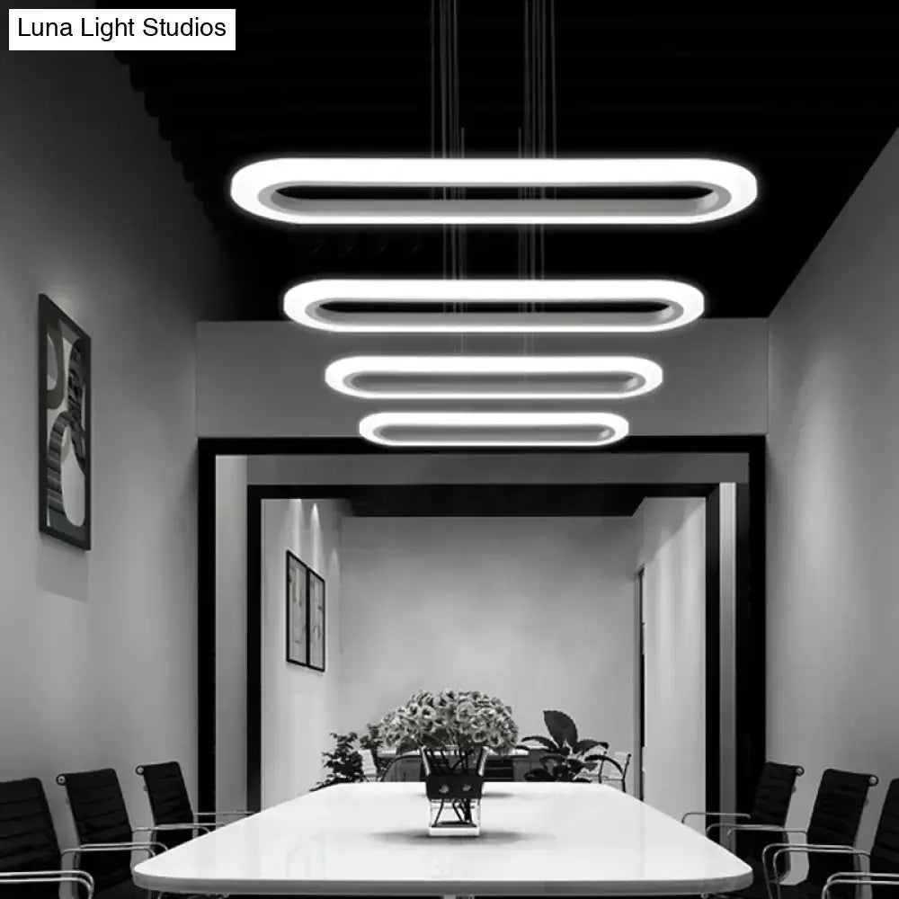 White Oval Ceiling Light
