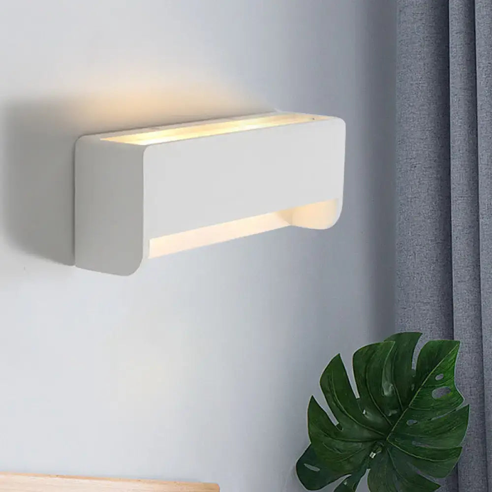 White Gypsum Rectangular Wall Sconce