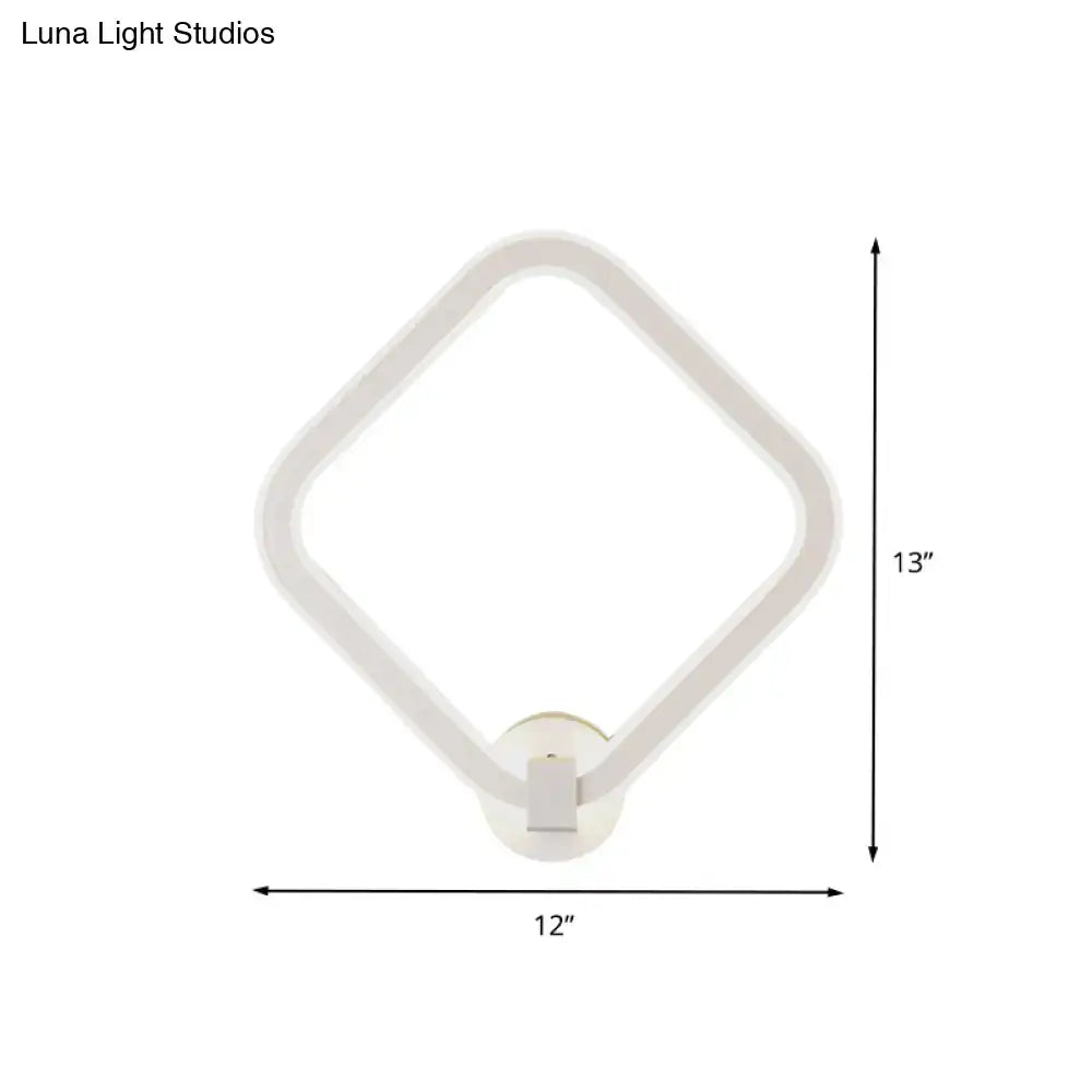 White Rhombus LED Sconce
