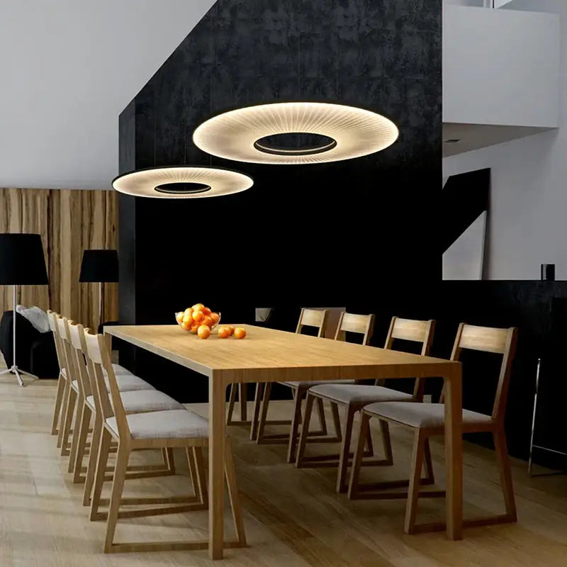 White Ribbed Pendant Light