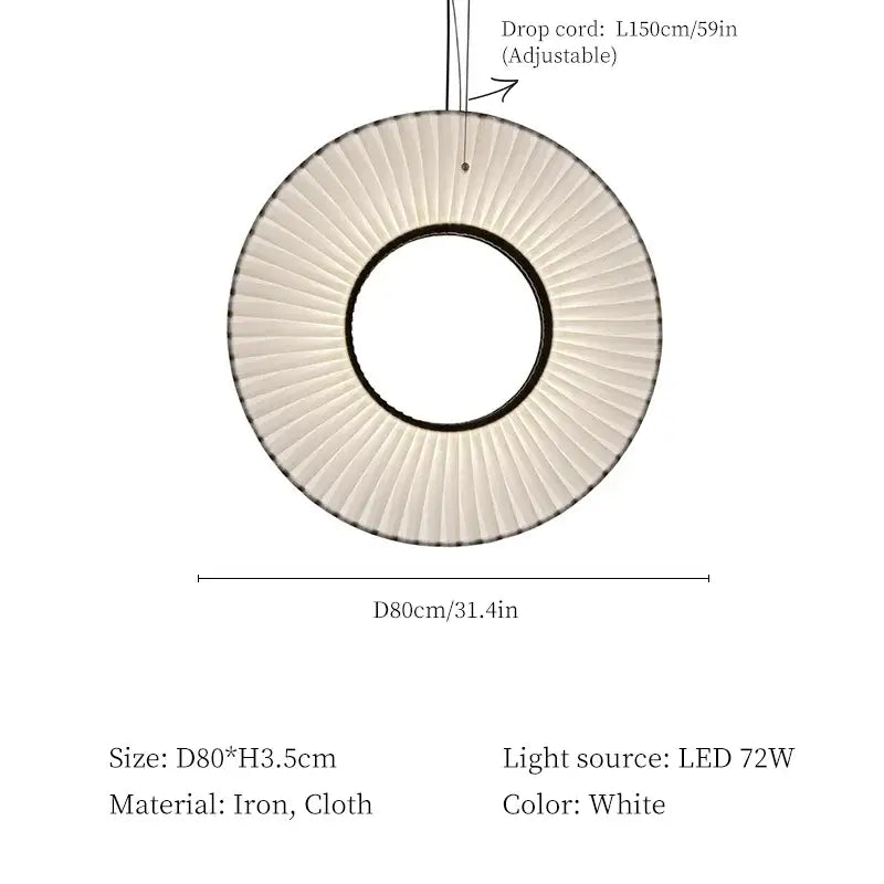White Ribbed Pendant Light