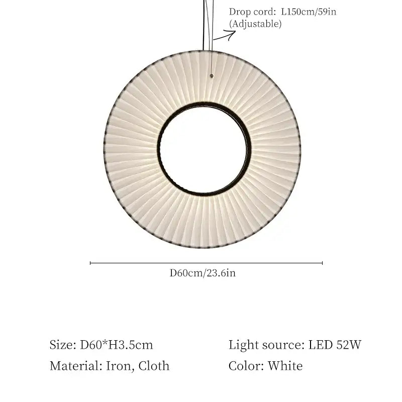 White Ribbed Pendant Light