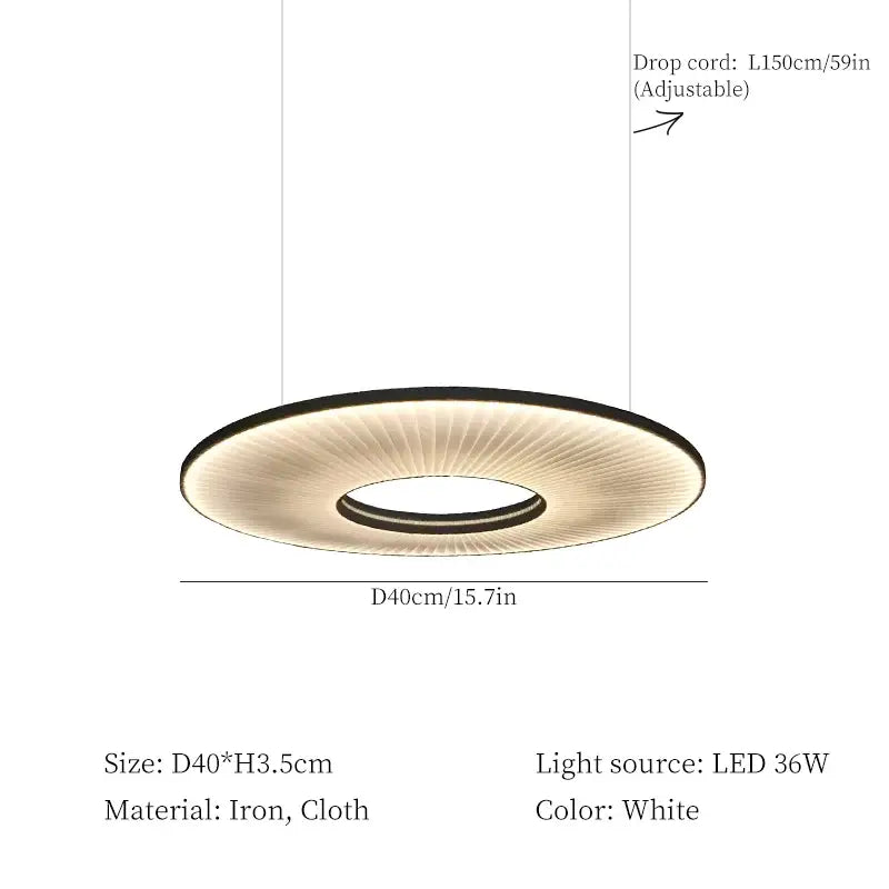 White Ribbed Pendant Light