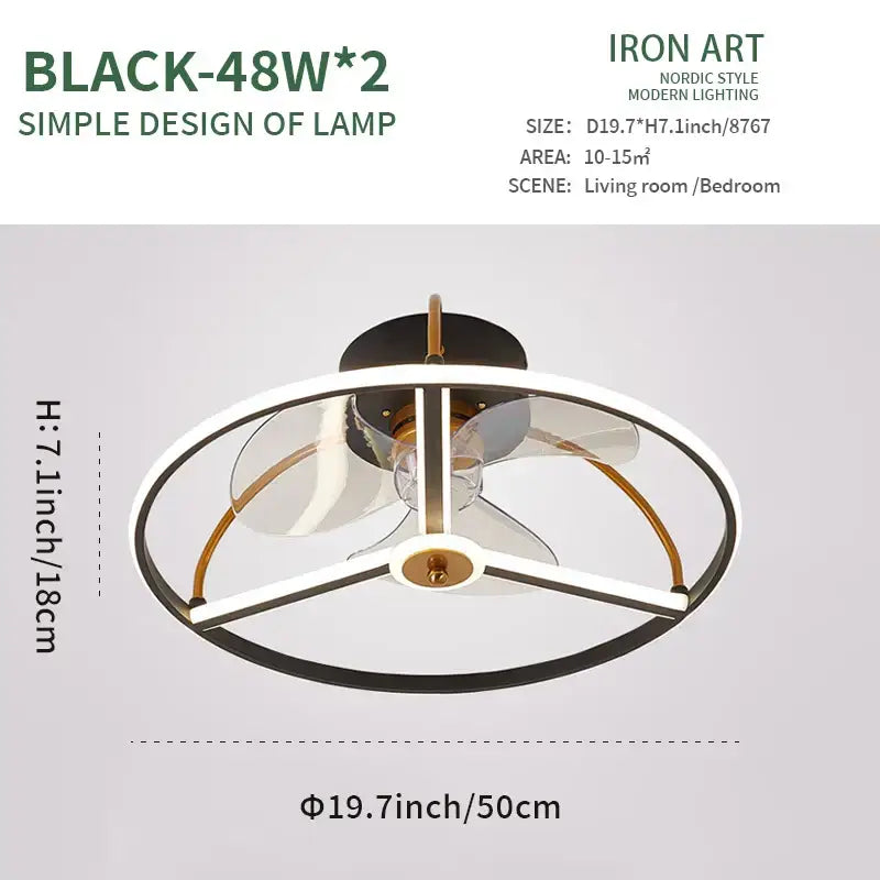 White Ring LED Ceiling Fan