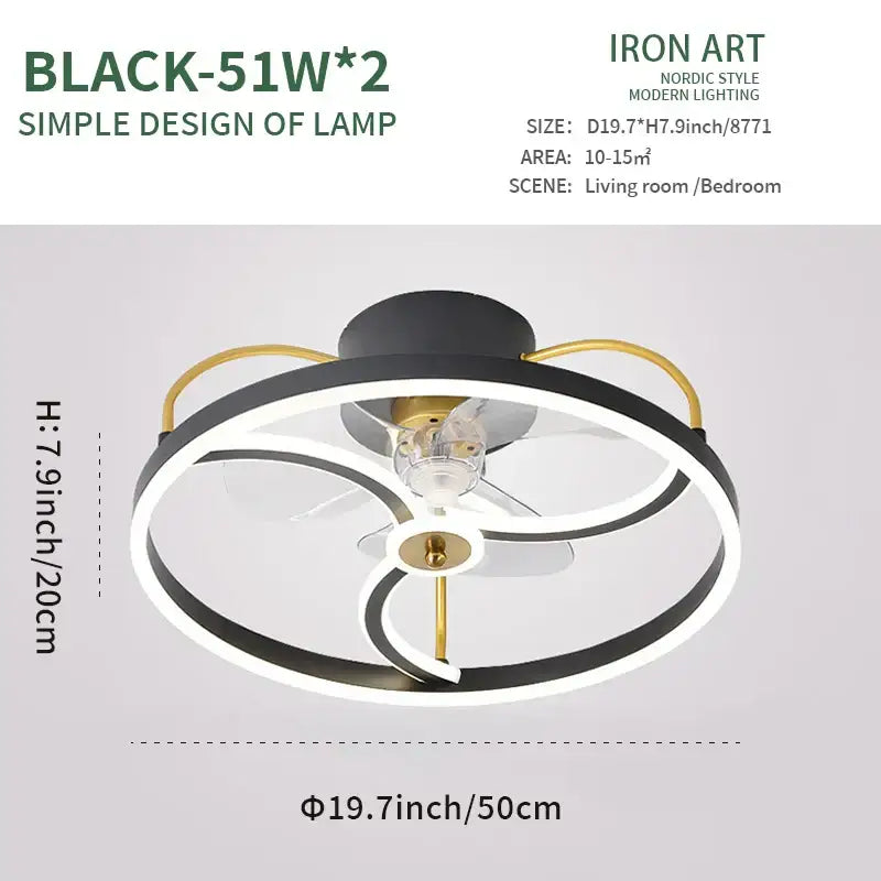White Ring LED Ceiling Fan