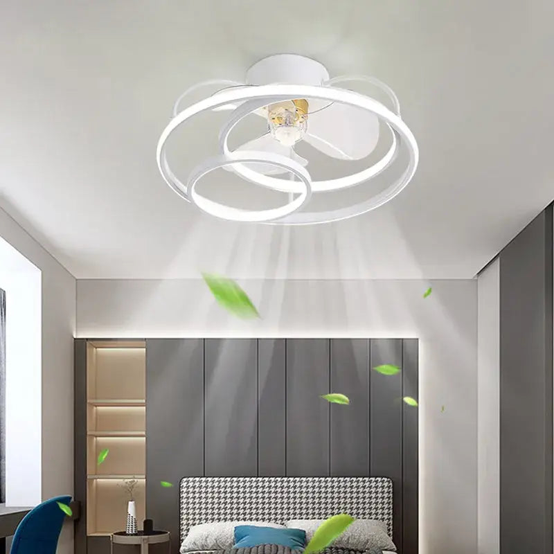 White Ring LED Ceiling Fan