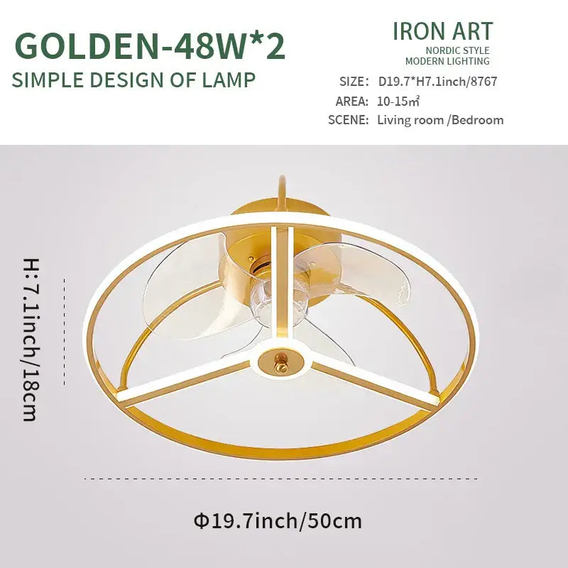 White Ring LED Ceiling Fan
