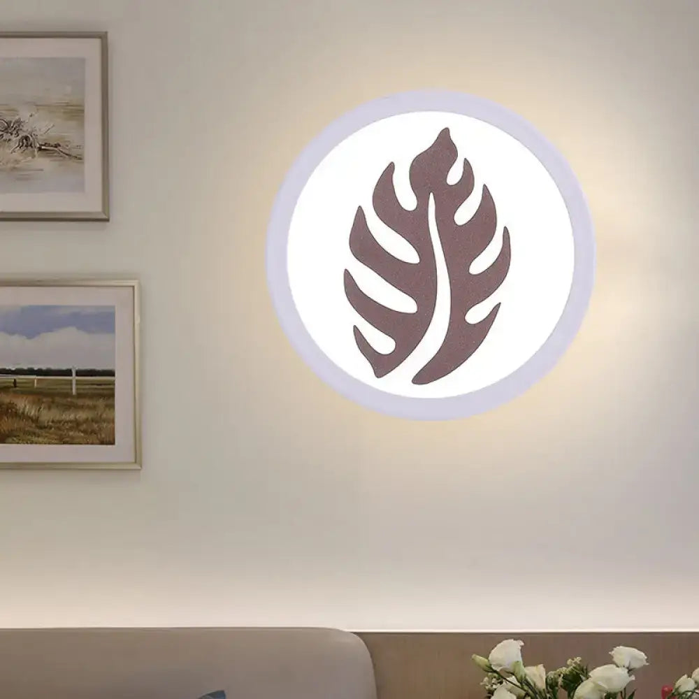 White Leaf Wall Light
