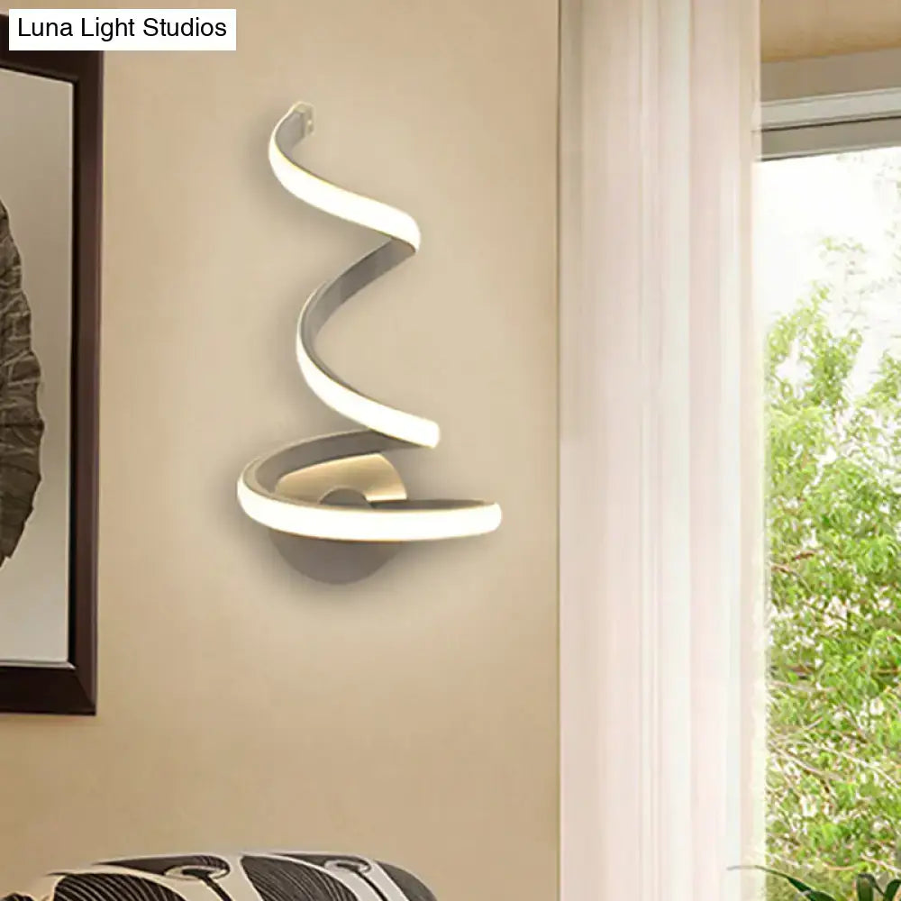 Silver Spiral Wall Sconce