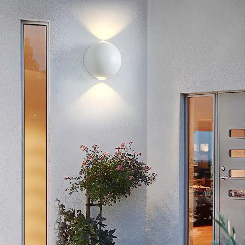 White Spherical Outdoor Sconce