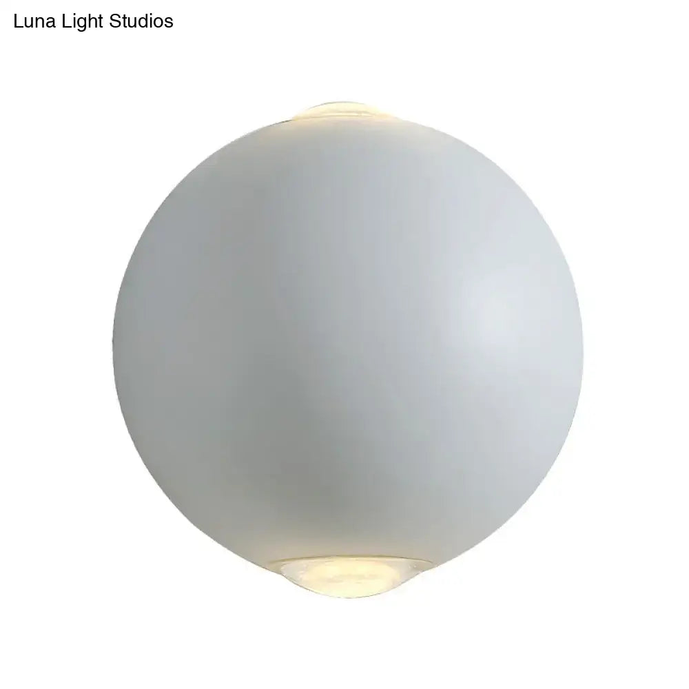 White Spherical Outdoor Sconce