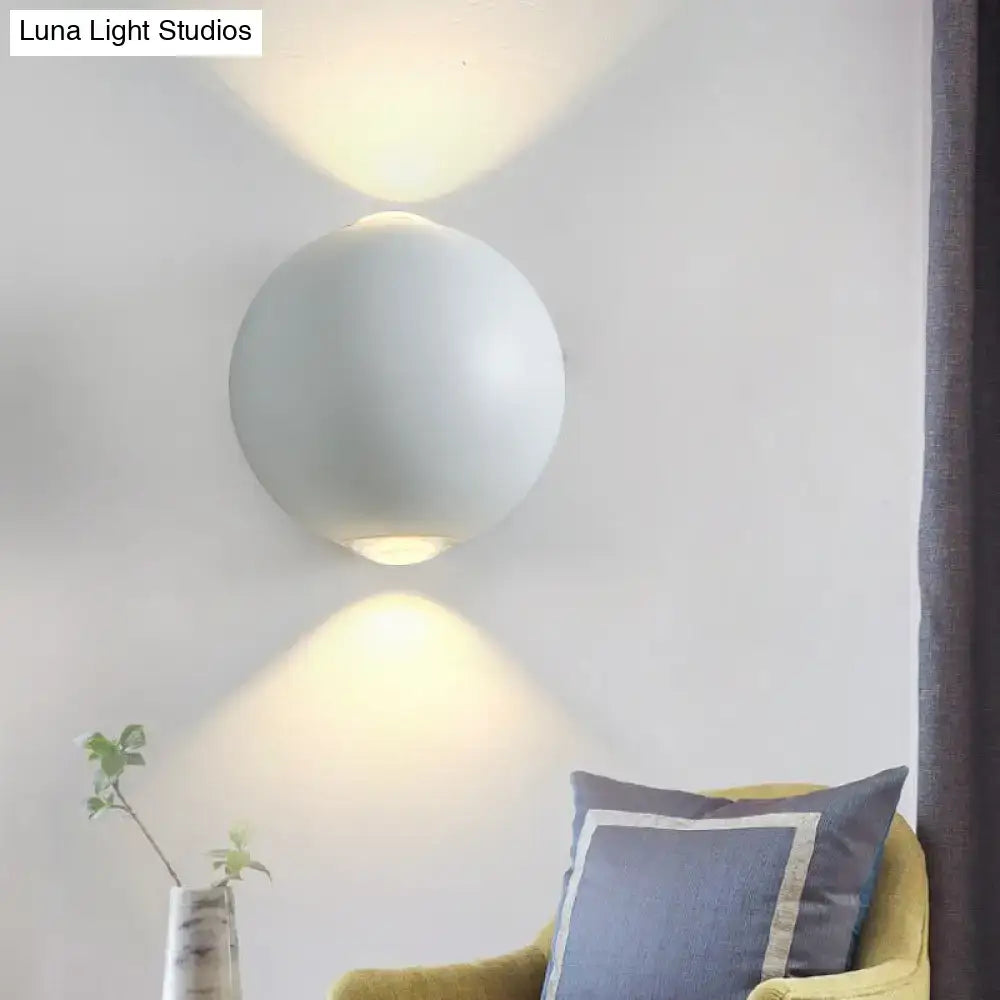 White Spherical Outdoor Sconce