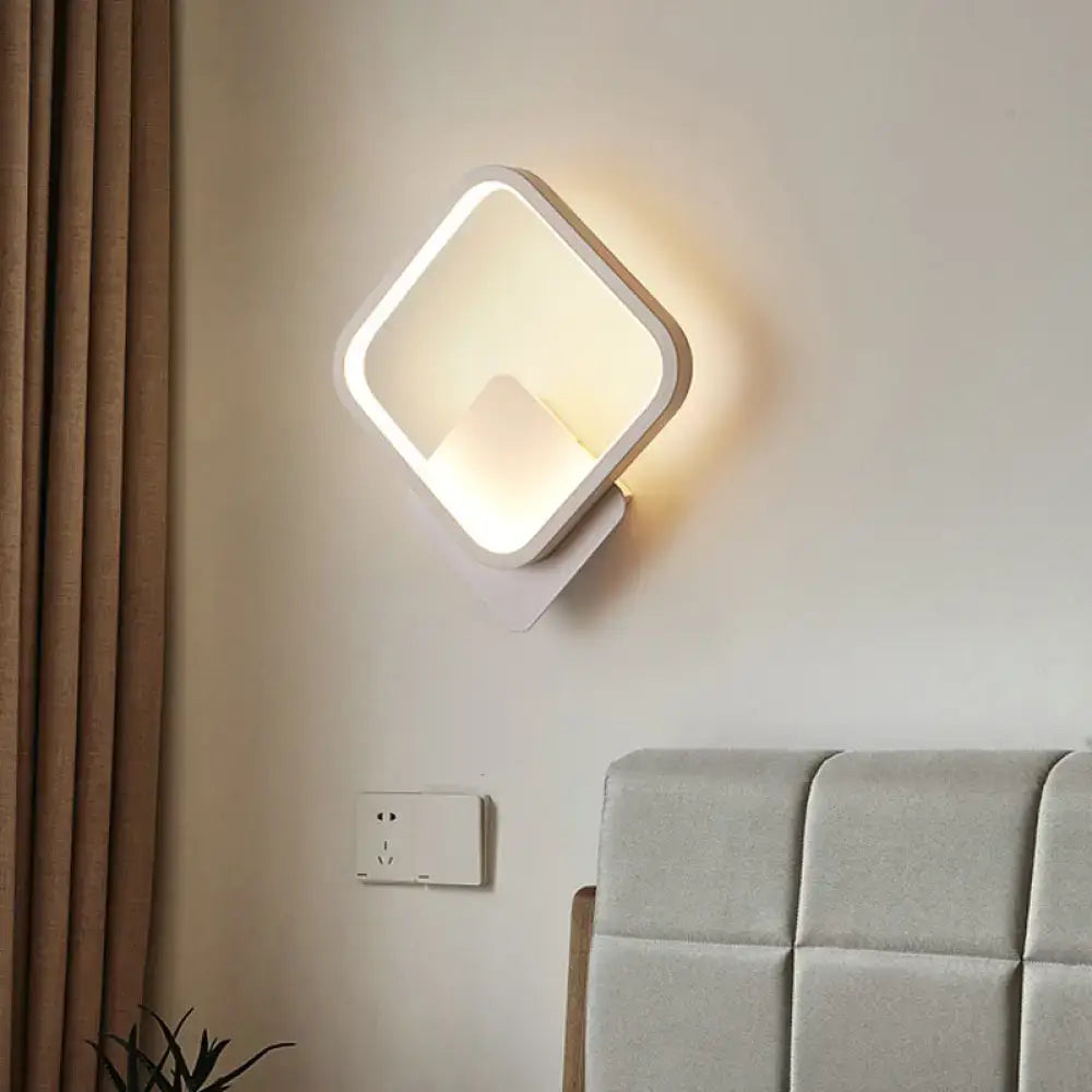 White Square Bedside Lamp