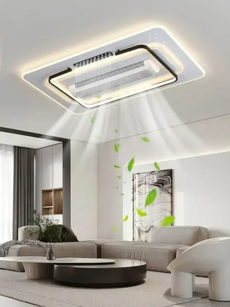 White Square LED Fan