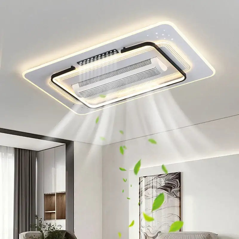 White Square LED Fan