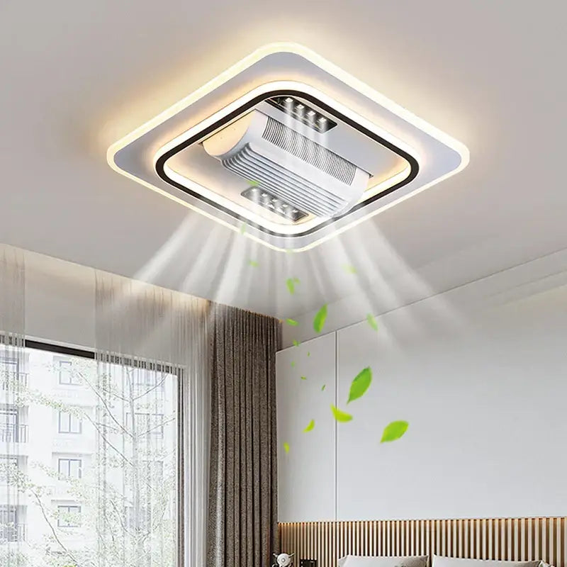 White Square LED Fan