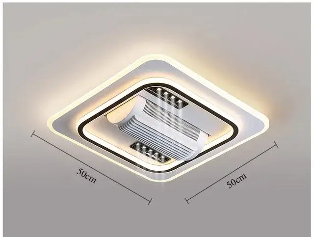 White Square LED Fan