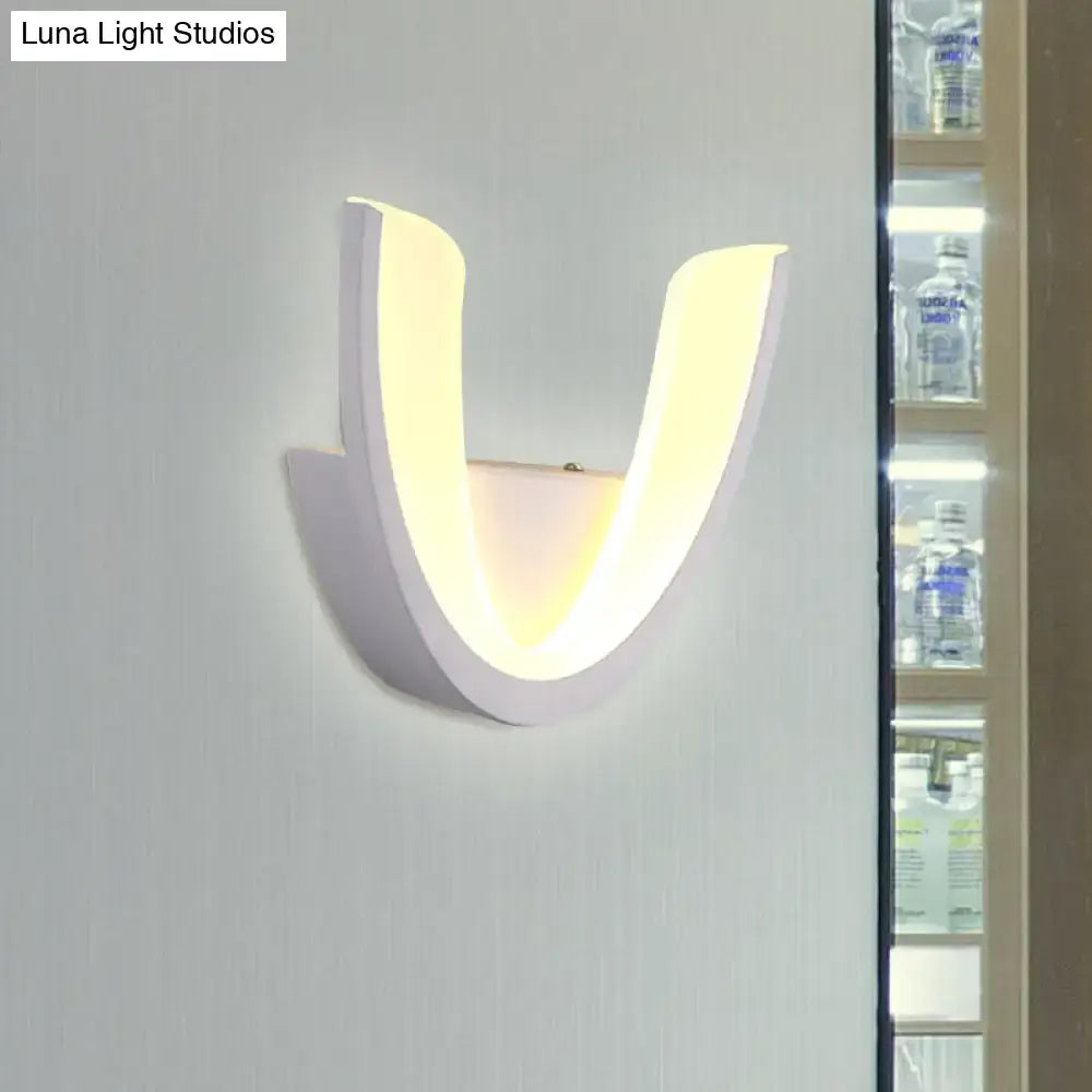 White U-Shaped Wall Sconce