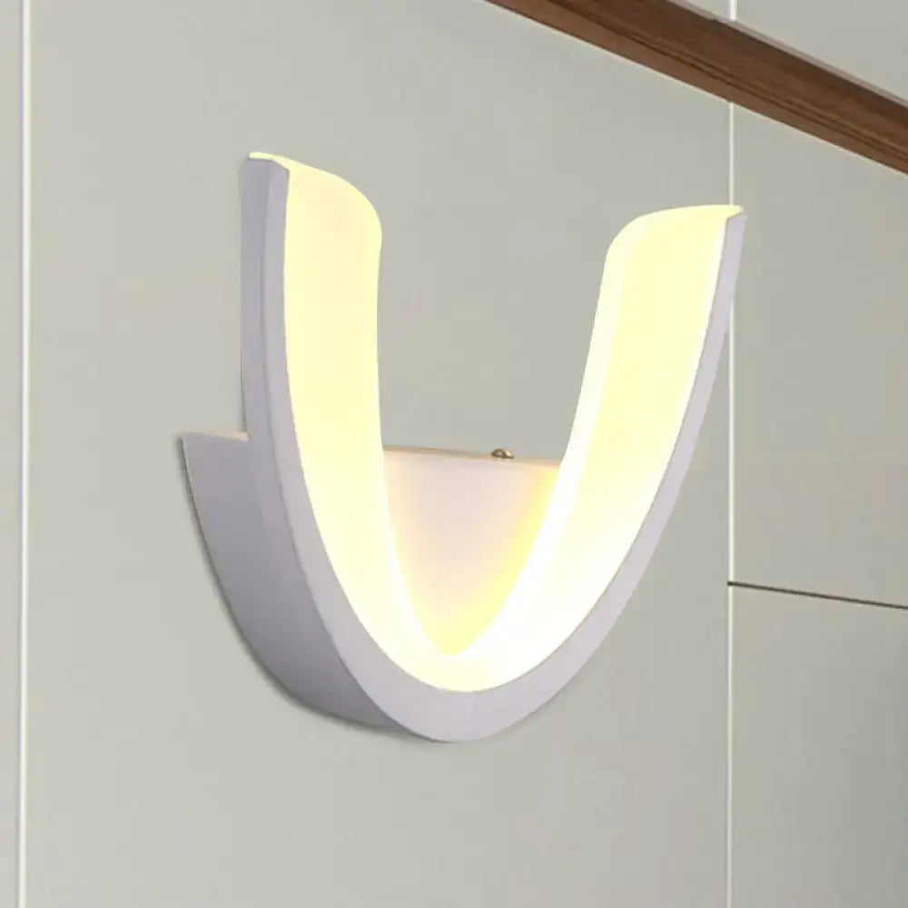 White U-Shaped Wall Sconce