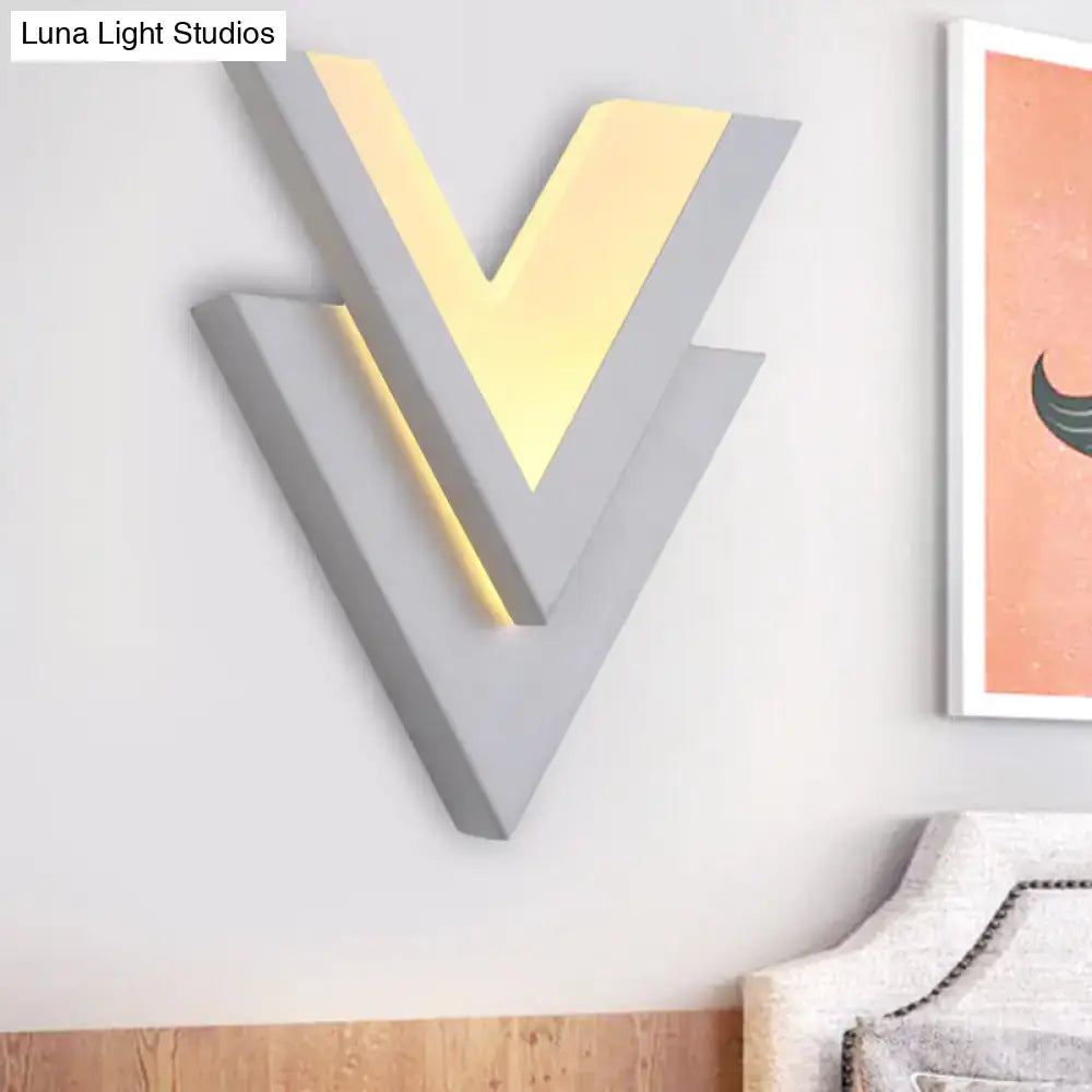 White V-Neck Wall Sconce