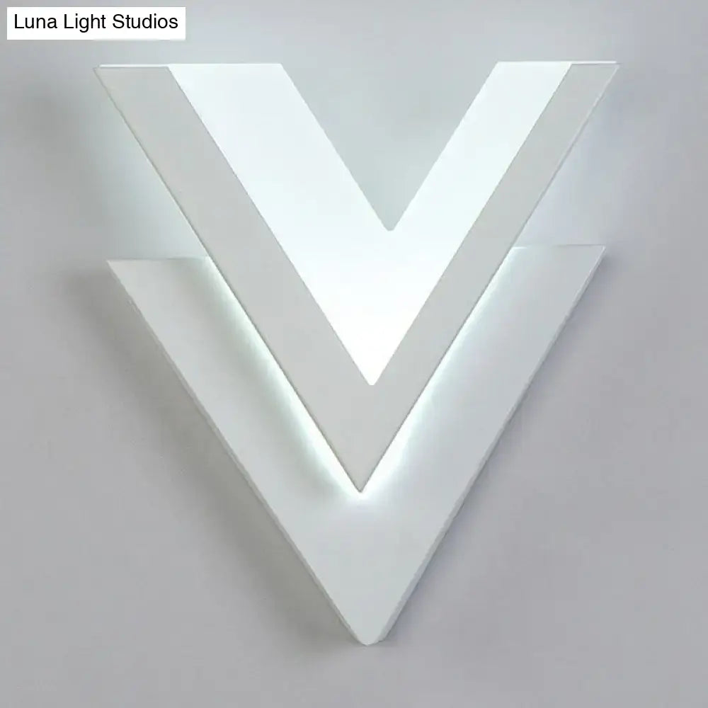 White V-Shaped LED Sconce