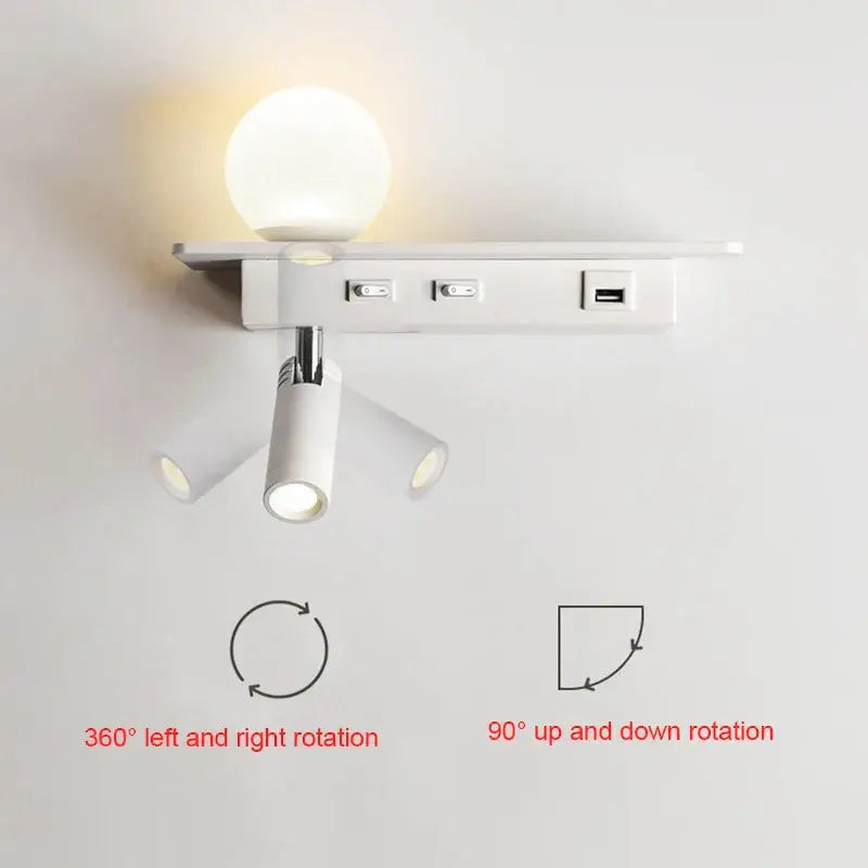White Wall Shelf Light