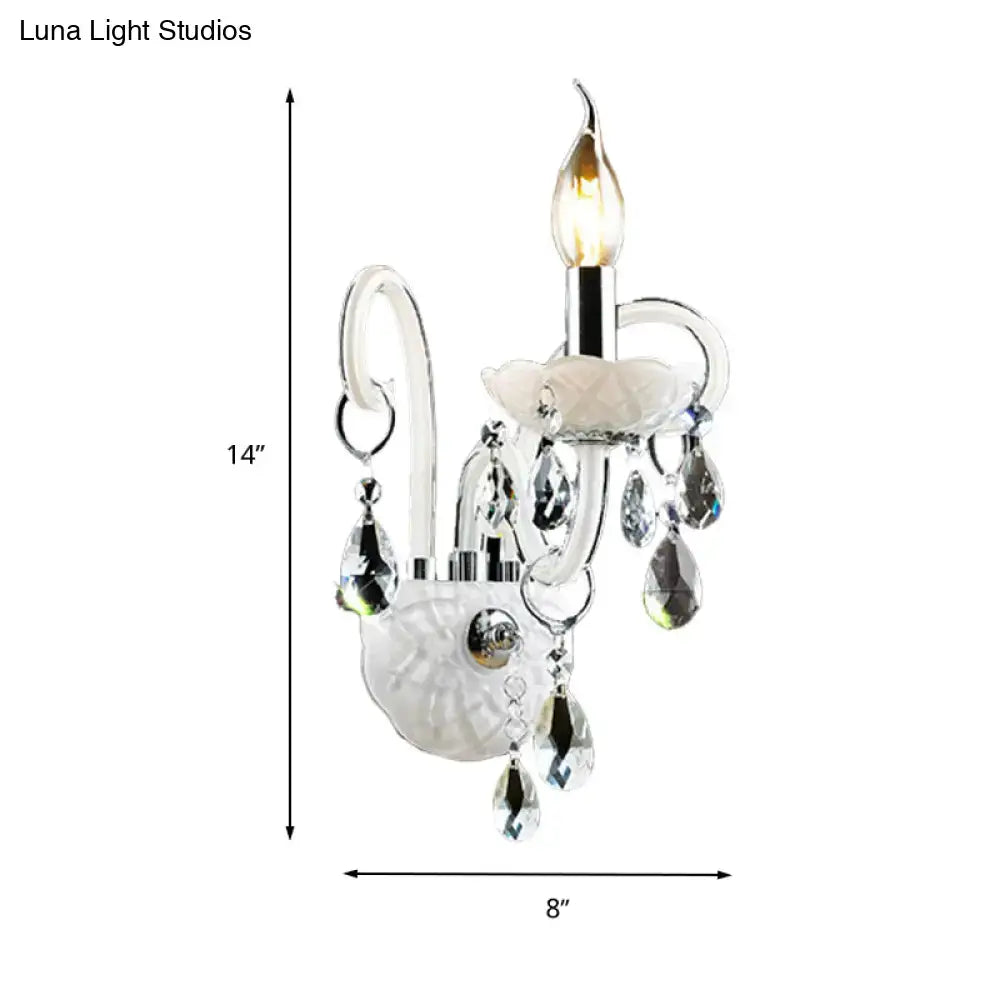 White Crystal Wall Light