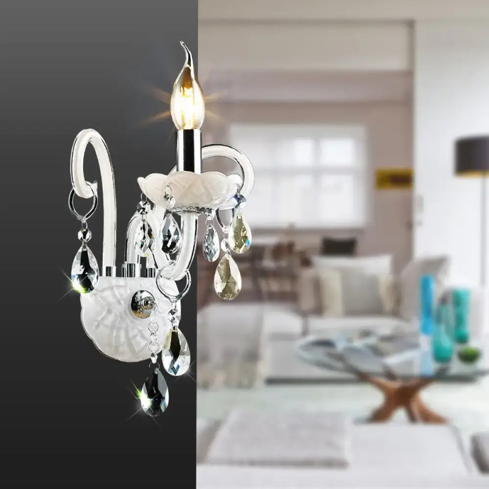 White Crystal Wall Light