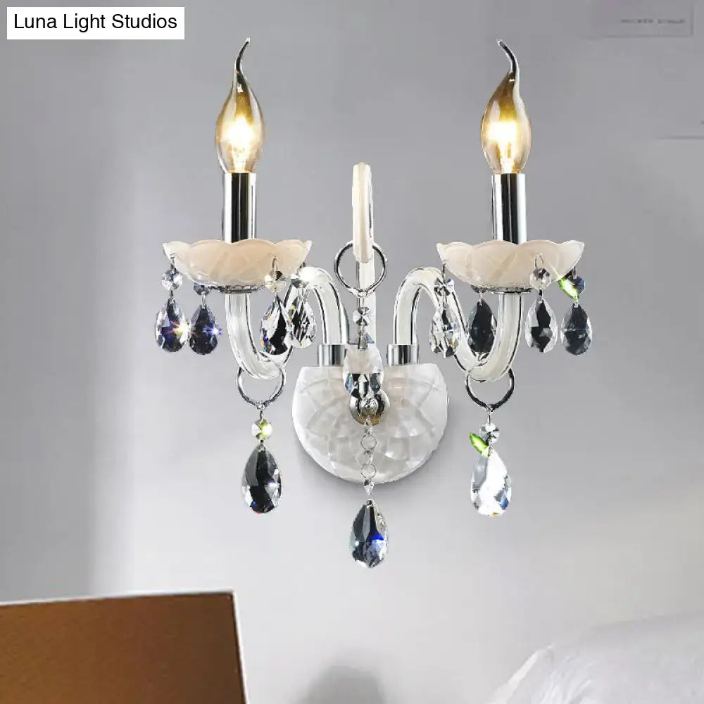 White Crystal Wall Light