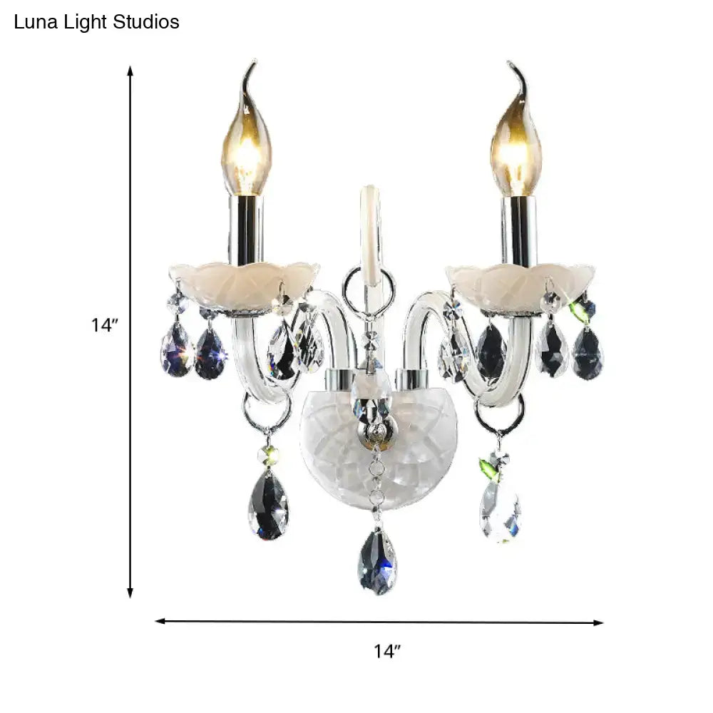 White Crystal Wall Light