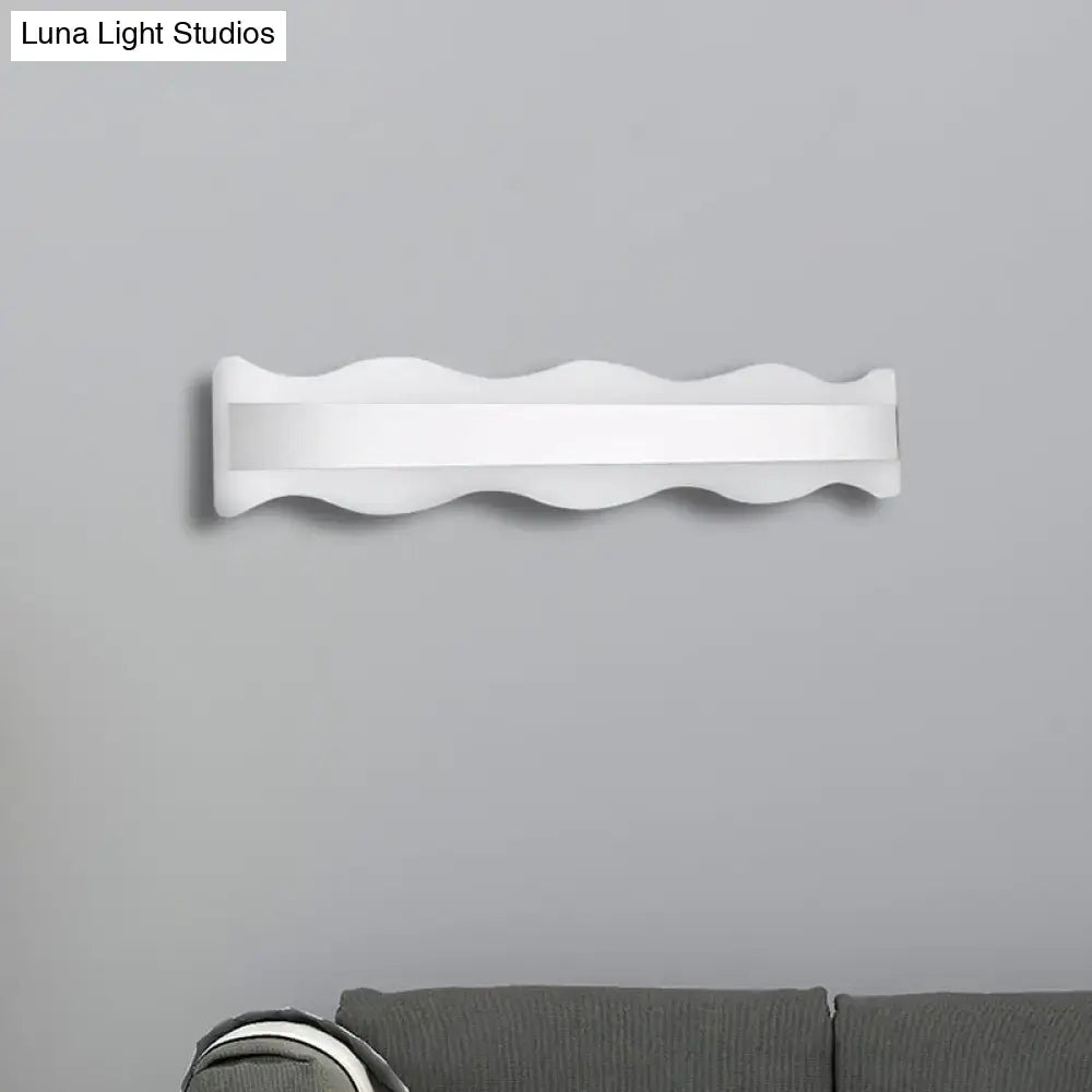 White Wave LED Sconce Acrylic Two-Size