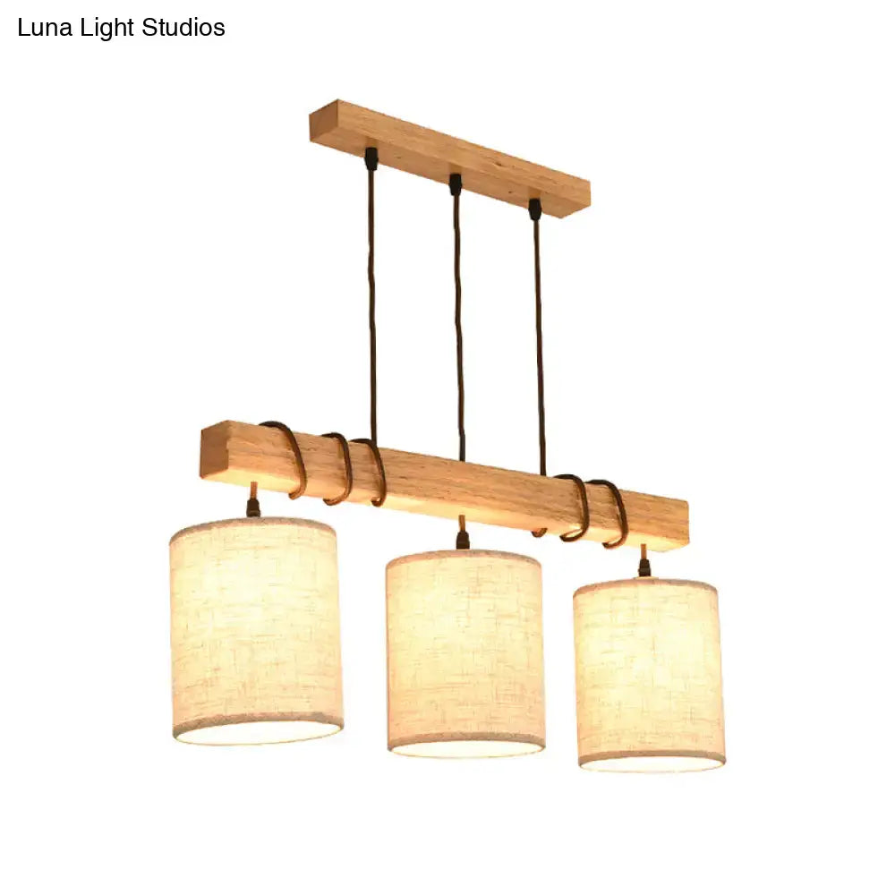 Wood Fabric Island Fixture